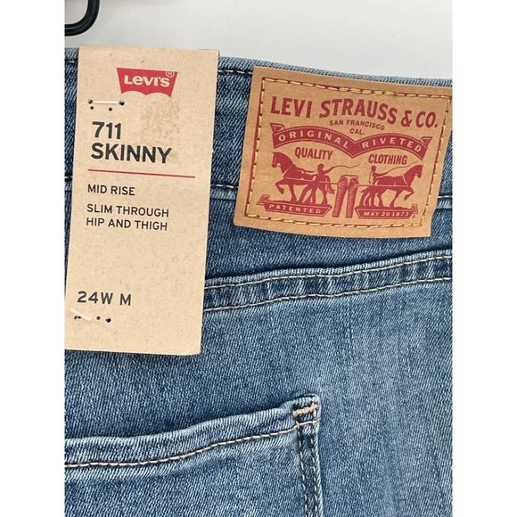Levi’s Jeans 711 Women Plus Size 24 Blue‎ Skinny Mid Rise Brand New - Picture 4 of 12